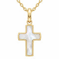 9ct Yellow Gold Mother Of Pearl Cross
