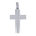 Sterling Silver Flat Cross With Beaded Detail