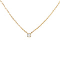 10ct Yellow Gold Cushion Cut Lab Grown Diamond Necklace