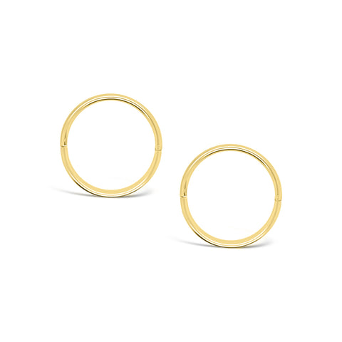 22ct Hard Gold Plate All Day Large Plain Sleepers - alternate view