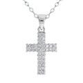 9ct White Gold Cubic Zirconia Cross Pendant