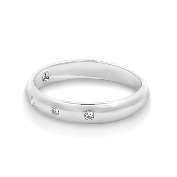 9ct White Gold Gypsy Set Diamond Wedding Ring - alternate view