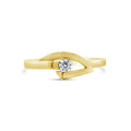 9ct Yellow Gold Polished Cubic Zirconia V Shape Ring