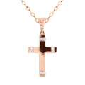 9ct Rose Gold Cubic Zirconia Set Cross