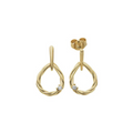 9ct Yellow Gold Diamond Teardrop Twist Stud Earrings