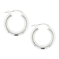 Sterling Silver Italian Plain Hoop Earrings