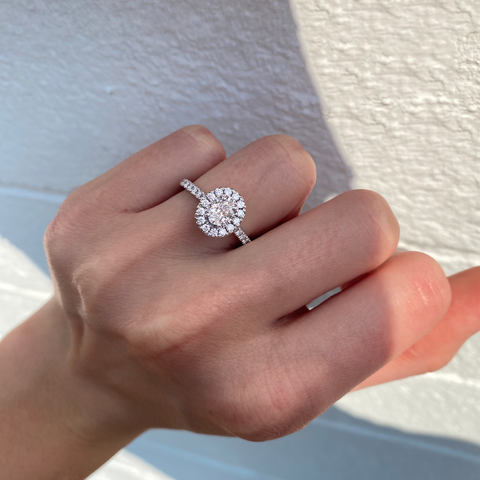 0.85ct Oval Natural Diamond Engagement Ring - alternate view