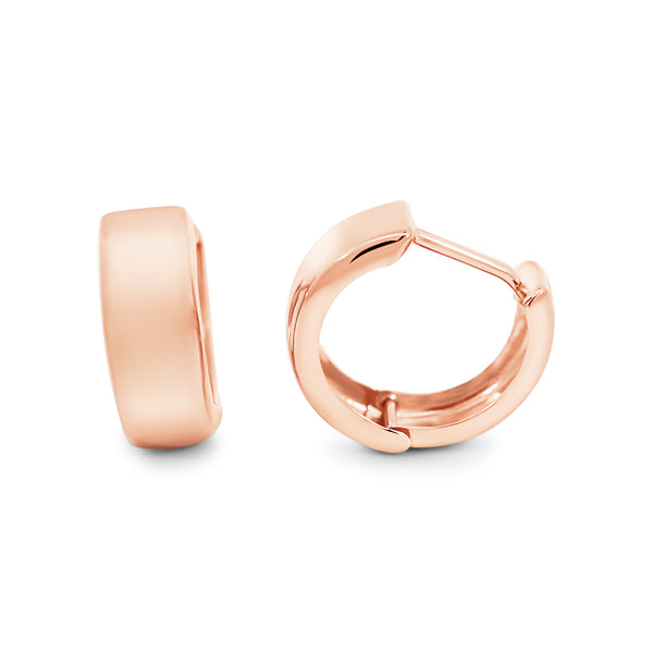 9ct Rose Gold 4mm Polished Huggies - alternate view