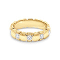10ct Yellow Gold Lab Grown Diamond Stationed Link Dress Ring