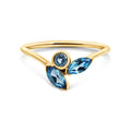9ct Yellow Gold Blue Topaz Dress Ring