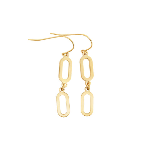 9ct Silver Filled Double Open Drop Earrings - alternate view