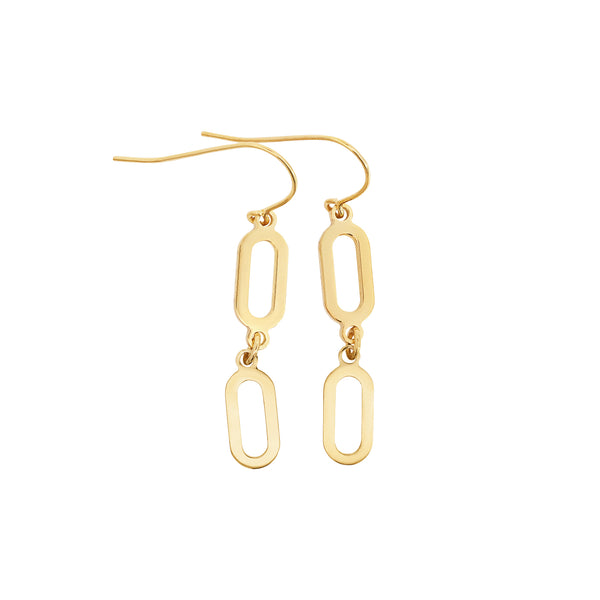 9ct Silver Filled Double Open Drop Earrings - alternate view