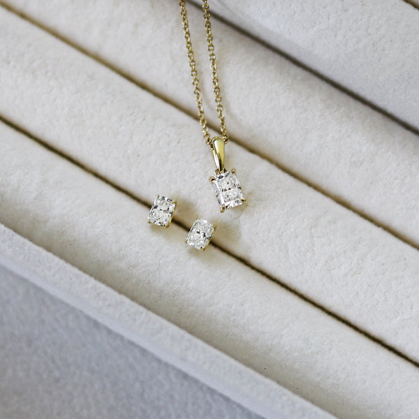 9ct Yellow Gold 0.50ct Radiant Lab Grown Diamond Pendant - alternate view