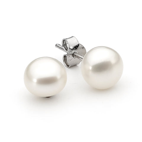 Sterling Silver Freshwater Pearl Stud Earrings - alternate view