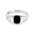 Gents Sterling Silver Rectangular Onyx Signet Ring