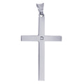 Sterling Silver Polished Cross With Cubic Zirconia