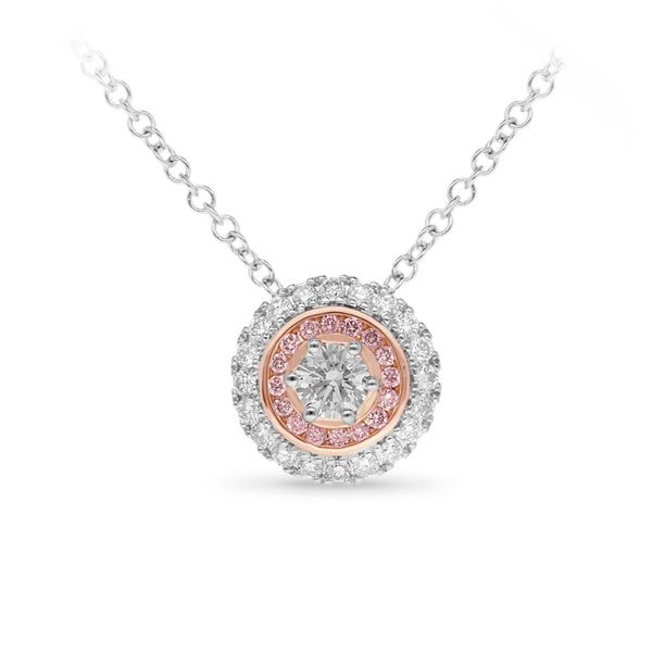 9ct Rose & White Gold Australian Pink Diamond Pendant - alternate view