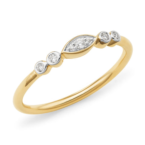 9ct Yellow Gold Diamond Set Wedding Ring - alternate view