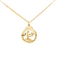9ct Yellow Gold Virgo Round Cut Out Zodiac