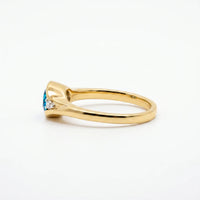 9ct Yellow Gold London Blue Topaz & Lab Grown Diamond Ring