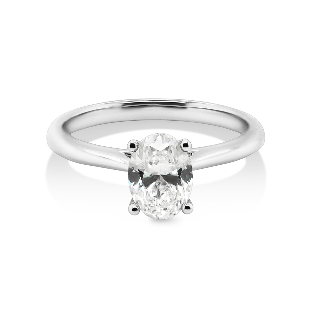 18ct White Gold 'Alyssia' Oval 1.18ct Lab Grown Diamond Engagement Rin ...