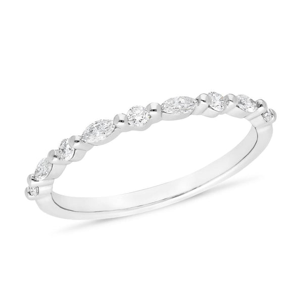 18ct White Gold Diamond Set Wedding Ring - alternate view