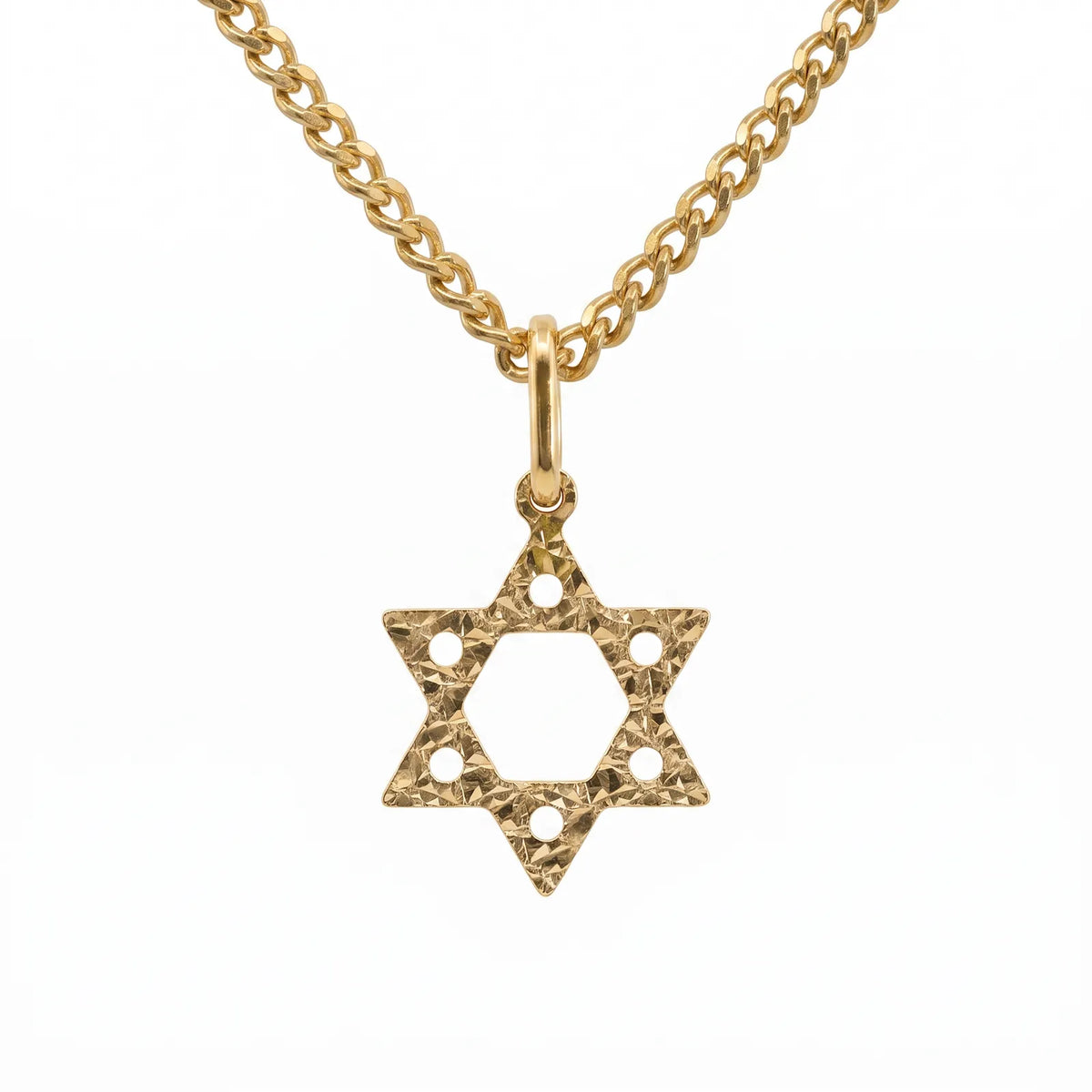 9ct Italian Yellow Gold Small Star Of David Pendant