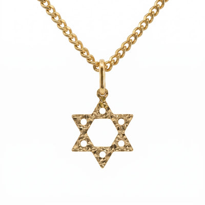 9ct Italian Yellow Gold Small Star Of David Pendant