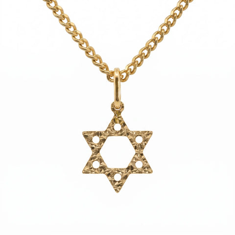9ct Italian Yellow Gold Small Star Of David Pendant