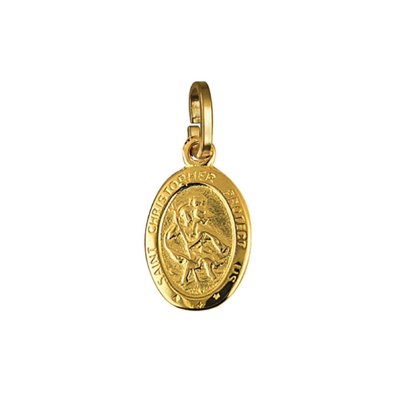 18ct Gold 26mm round solid St Christopher Pendant - Handmade Jewellery from  British Jewellery Workshops