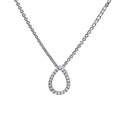 9ct White Gold Pear Shaped Diamond  Necklace