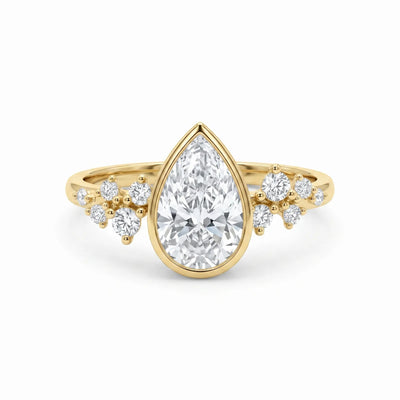 18ct Yellow Gold Pear Lab Grown Diamond Engagement Ring