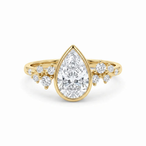 18ct Yellow Gold Pear Lab Grown Diamond Engagement Ring