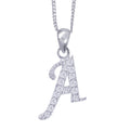 Sterling Silver Cubic Zirconia Letter A Necklace