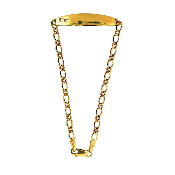 9ct Yellow Gold Baby Engravable ID Bracelet - alternate view