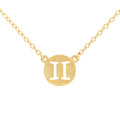 Yellow Gold Plated Gemini Zodiac Necklace