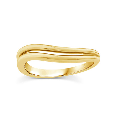 Gold Vermeil 22ct Double Band Wave Ring