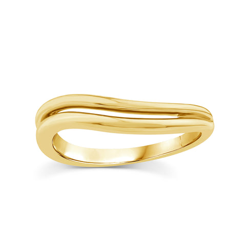 Gold Vermeil 22ct Double Band Wave Ring