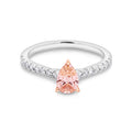 0.77ct Peach Pear Lab Grown Diamond Engagement Ring