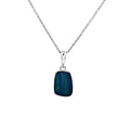 Sterling Silver Rectangular Blue Opal Pendant