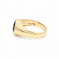 9ct Yellow Gold Oval Olive Quartz Dress Ring