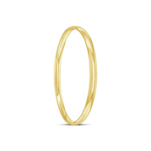 9ct Yellow Gold Half Round Silver Filled Soild Bangle - alternate view