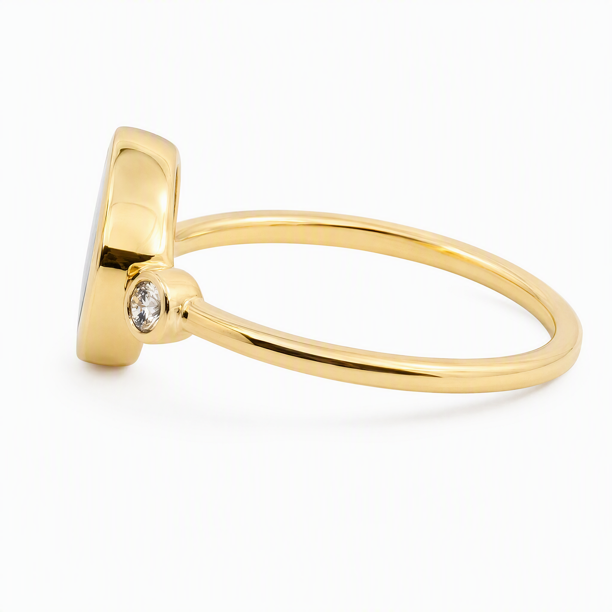 9ct Yellow Gold Opal & Lab Grown Diamond Dress Ring
