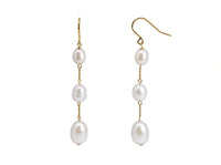 9ct Yellow Gold Ida Freshwater Pearl Drop Earrings