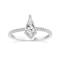 9ct White Gold Kite Shape Lab Grown Diamond Ring