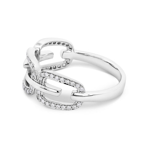 0.20ct Round Natural Interlocking Square Diamond Ring - alternate view