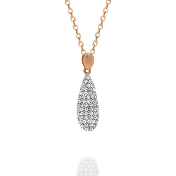9ct Rose Gold Small Briolette Diamond Pendant - alternate view