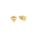 Sterling Silver Yellow Gold Plated Heart Stud Earrings