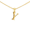 9ct Yellow Gold Diamond Set Block Initial Letter Y