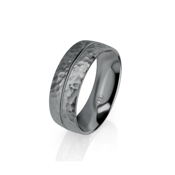 Men's Tantalum Beaten Finish Wedding Ring